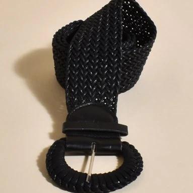 Black Plait Weave Byron Belt