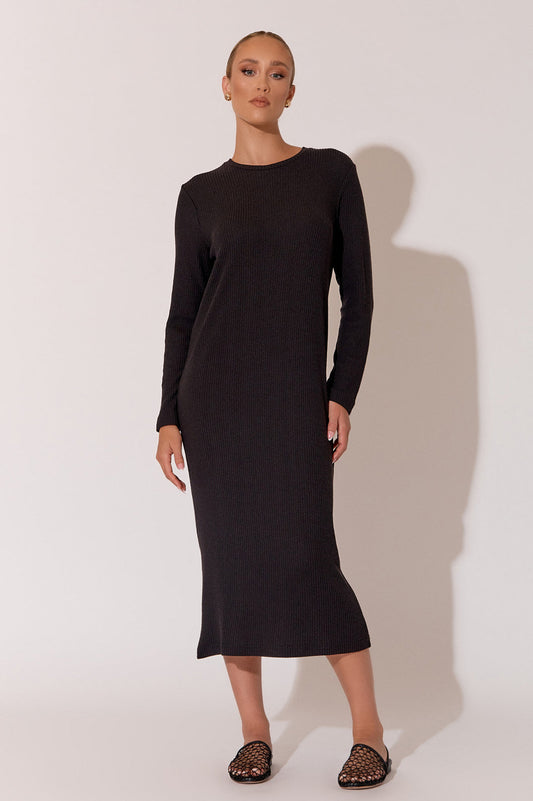 Long Knitted Dress available in Black and Navy Size 12