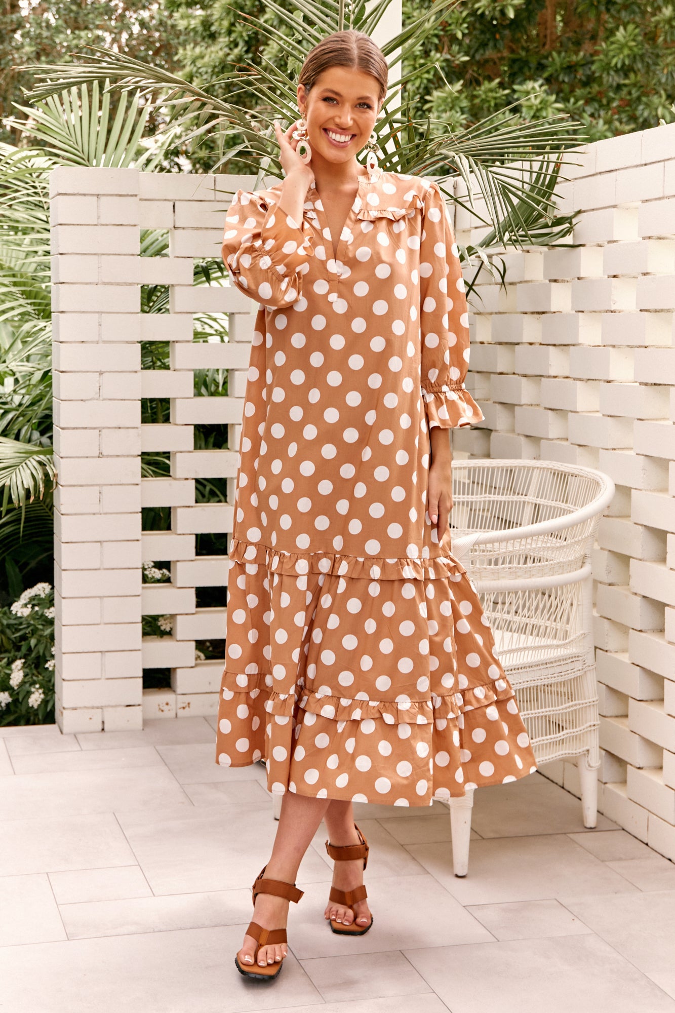 Caramel polka hotsell dot dress